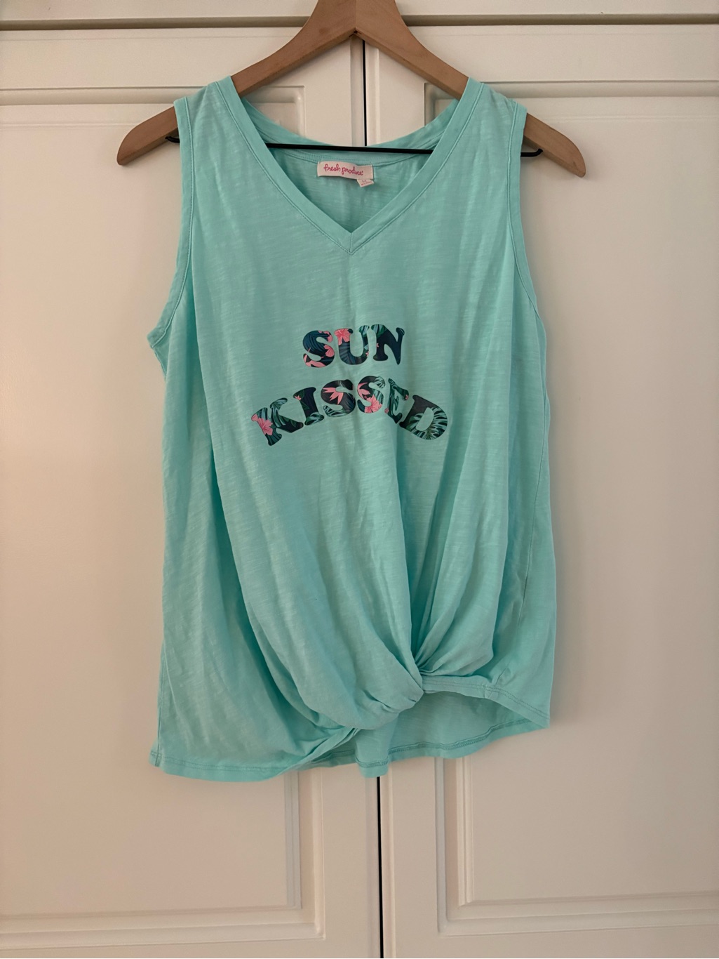 Fresh Produce Medium V-Neck Tank Jersey Top "Sun Kissed"